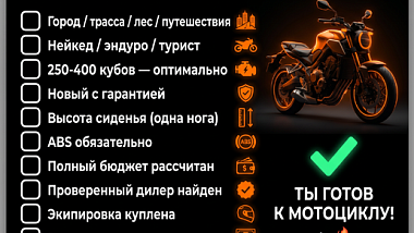 Полный чек-лист для выбора первого мотоцикла